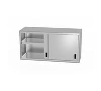HENDI Armoire murale, armoire de cuisine, meuble de rangement, rayonnage, cabinet rangement, avec portes coulissantes, soudée, charge max. par étagère: 70 kg/m², 1200x400x(H)600 mm, acier inoxydable