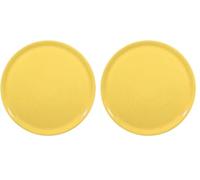 HENDI Assiette à Pizza Ronde en Porcelaine Émaillée, Assiette Uni pour Servir la Pizza, Compatible Micro-ondes et Lave-vaisselle, ⌀330mm, Jaune (Lot de 2)