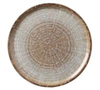 HENDI Assiette à pizza ronde, porcelaine, motif: pierre naturelle, conviennent pour la lave-vaisselle et les fours à micro-ondes, ⌀330 mm, brun/gris