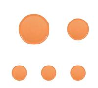HENDI Assiette à pizza ronde, porcelaine, motif: unicolore, conviennent pour la lave-vaisselle et les fours à micro-ondes, ⌀330 mm, orange (Lot de 5)