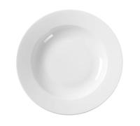HENDI Assiette creuse, bords renforcés, émaillage de qualité, résistance aux impacts et à l'usure, convient à micro-ondes et lave-vaisselle, ø230mm, porcelaine blanche