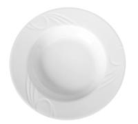 HENDI Assiette creuse, bords renforcés, émaillage de qualité, résistance aux impacts et à l'usure, convient à micro-ondes et lave-vaisselle, ø300mm, porcelaine blanche