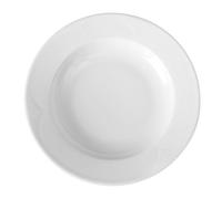 HENDI Assiette creuse, bords renforcés, émaillage de qualité, résistance aux impacts et à l'usure, convient à micro-ondes et lave-vaisselle, ø220mm, porcelaine blanche
