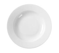 HENDI Assiette creuse, bords renforcés, émaillage de qualité, résistance aux impacts et à l'usure, convient à micro-ondes et lave-vaisselle, ø230mm, porcelaine blanche