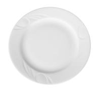 HENDI Assiette plate, bords renforcés, émaillage de qualité, résistance aux impacts et à l'usure, convient à micro-ondes et lave-vaisselle, ø200mm, porcelaine blanche