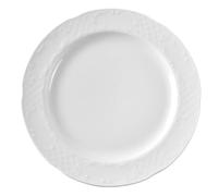 HENDI Assiette plate, bords renforcés, émaillage de qualité, résistance aux impacts et à l'usure, convient à micro-ondes et lave-vaisselle, ø200mm, porcelaine blanche