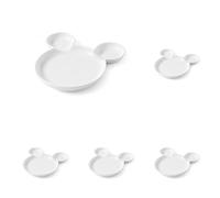 HENDI Assiette pour enfants motif Ours, assietete à dîner, Ø190mm sans les oreilles, hauteur: 27mm, porcelaine blanche (Lot de 5)