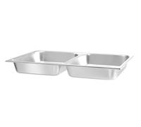 Hendi Bac GN 1/1 pour chafing dish - 2 compartiments (2×3,45 L) - Inox 530x325x65 mm