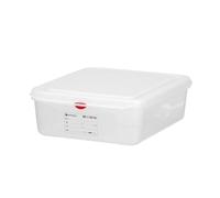 HENDI Bac Gastronorm GN 1/2 avec couvercle HACCP, hermétique, résistance thermique -40°C à 100°C, 6,5L, 325x265x(H)100mm, polypropylène translucide