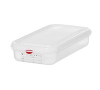 HENDI Bac Gastronorm GN 1/3 avec couvercle HACCP, hermétique, résistance thermique -40°C à 100°C, 2,5L, 325x176x(H)65mm, polypropylène translucide