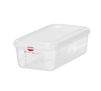 HENDI Bac Gastronorm GN 1/3 avec couvercle HACCP, hermétique, résistance thermique -40°C à 100°C, 4L, 325x176x(H)100mm, polypropylène translucide