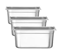 HENDI Bac Gastronorm GN 1/3, Kitchen Line, résistance thermique -40 °C à 250 °C, compatible four et bain-marie, 5,7L, 325x176x(H) 150mm, acier inoxydable (Lot de 3)