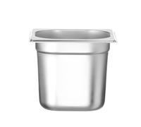 HENDI Bac Gastronorm GN 1/6, Budget Line, résistance thermique -40 °C à 250 °C, compatible four et bain-marie, 2,4L, 176x162x(H) 150mm, acier inoxydable (Lot de 6)