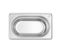 HENDI Bac Gastronorme, GN 1/9, résistance thermique -40 °C à 300 °C, utilisable dans des fours à convection, des réfrigérateurs, des bain-maries, des chafing dishes, 1L, 176x108x(H)100mm, inox