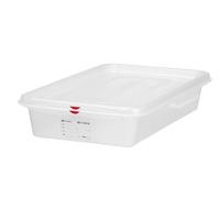 HENDI Bac Gastronorm GN 2/3 avec couvercle HACCP, hermétique, résistance thermique -40°C à 100°C, 9L, 354x325x(H)100mm, polypropylène translucide