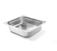HENDI Bac Gastronorme, GN 2/3, résistance thermique -40 °C à 300 °C, utilisable dans des fours à convection, des réfrigérateurs, des bain-maries, des chafing dishes, 9L, 354x325x(H)100mm, inox