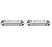 HENDI Bac Gastronorm GN 2/3, Budget Line, résistance thermique -40 °C à 250 °C, compatible four et bain-marie, 3L, 354x325x(H) 40mm, acier inoxydable (Lot de 2)