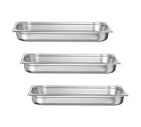 HENDI Bac Gastronorme, GN 1/1, résistance thermique -40 °C à 300 °C, utilisable dans des fours à convection, des réfrigérateurs, des bain-maries, des chafing dishes, 9L, 530x325x(H) 65mm, inox