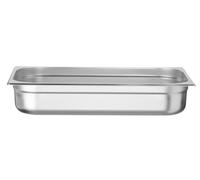 HENDI Bac Gastronorme, GN 1/1, résistance thermique -40 °C à 300 °C, utilisable dans des fours à convection, des réfrigérateurs, des bain-maries, des chafing dishes, 14L, 530x325x(H)100mm, inox