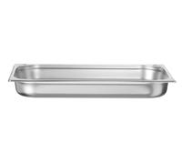 HENDI Bac Gastronorme, GN 1/1, résistance thermique -40 °C à 300 °C, utilisable dans des fours à convection, des réfrigérateurs, des bain-maries, des chafing dishes, 9L, 530x325x(H)65mm, inox