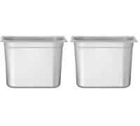 HENDI Bac Gastronorme, GN 1/4, résistance thermique -40 °C à 300 °C, utilisable dans des fours à convection, des réfrigérateurs, des bain-maries, des chafing dishes, 5.5L, 265x162(H) 200mm, inox
