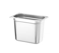 HENDI Bac Gastronorme, GN 1/4, résistance thermique -40 °C à 300 °C, utilisable dans des fours à convection, des réfrigérateurs, des bain-maries, des chafing dishes, 5.5L, 265x162(H)200mm, inox