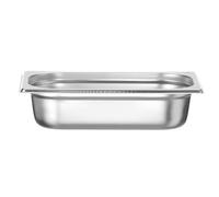 HENDI Bac Gastronorme, GN 1/4, résistance thermique -40 °C à 300 °C, utilisable dans des fours à convection, des réfrigérateurs, des bain-maries, des chafing dishes, 1.8L, 265x162(H)65mm, inox