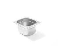 HENDI Bac Gastronorme, GN 1/6, résistance thermique -40 °C à 300 °C, utilisable dans des fours à convection, des réfrigérateurs, des bain-maries, des chafing dishes, 3.4L, 176x162x(H)200mm, inox