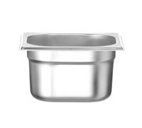 HENDI Bac Gastronorme, GN 1/6, résistance thermique -40 °C à 300 °C, utilisable dans des fours à convection, des réfrigérateurs, des bain-maries, des chafing dishes, 1.6L, 176x162x(H)100mm, inox
