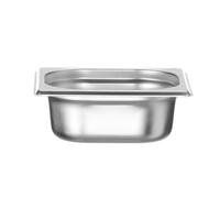 HENDI Bac Gastronorme, GN 1/6, résistance thermique -40 °C à 300 °C, utilisable dans des fours à convection, des réfrigérateurs, des bain-maries, des chafing dishes, 1L, 176x162x(H)65mm, inox