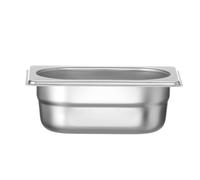 HENDI Bac Gastronorme, GN 1/9, résistance thermique -40 °C à 300 °C, utilisable dans des fours à convection, des réfrigérateurs, des bain-maries, des chafing dishes, 0.6L, 176x108x(H)65mm, inox 18/10