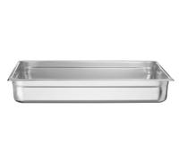 HENDI Bac Gastronorme, GN 2/1, résistance thermique -40 °C à 300 °C, utilisable dans des fours à convection, des réfrigérateurs, des bain-maries, des chafing dishes, 30L, 650x530x(H)100mm, inox 18/10