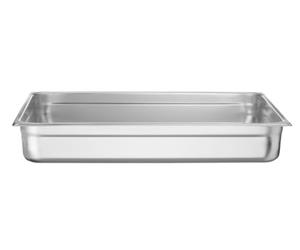 HENDI Bac Gastronorme, GN 2/1, résistance thermique -40 °C à 300 °C, utilisable dans des fours à convection, des réfrigérateurs, des bain-maries, des chafing dishes, 30L, 650x530x(H)100mm, inox 18/10