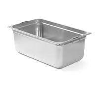 HENDI Bac GN 1/1 avec Poignées, en Acier Inoxydable, Résistant de -40° à 300°C, adapté aux Fours, Congélateurs, Bains-Marie et Chafing Dishes, 28 L, 530x325x(H)200mm
