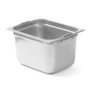 HENDI Bac GN 1/2 avec Poignées, en Acier Inoxydable, Résistant de -40° à 300°C, adapté aux Fours, Congélateurs, Bains-Marie et Chafing Dishes, 12 L, 325x265x(H)200mm