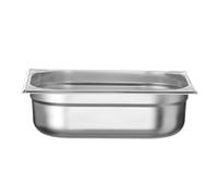 HENDI Bac Gastronorme, GN 1/2, résistance thermique -40 °C à 300 °C, utilisable dans des fours à convection, des réfrigérateurs, des bain-maries, des chafing dishes, 6.5L, 325x265x(H)100mm, inox