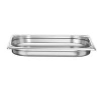 HENDI Bac Gastronorme, GN 2/3, résistance thermique -40 °C à 300 °C, utilisable dans des fours à convection, des réfrigérateurs, des bain-maries, des chafing dishes, 3L, 354x325x(H)40mm, inox