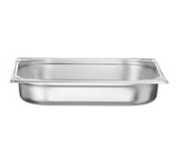 HENDI Bac Gastronorme, GN 2/3, résistance thermique -40 °C à 300 °C, utilisable dans des fours à convection, des réfrigérateurs, des bain-maries, des chafing dishes, 5.5L, 354x325x(H)65mm, inox