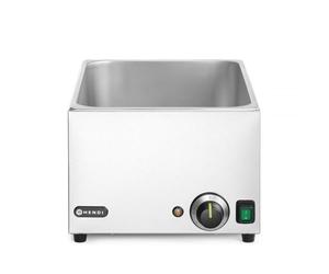 HENDI Bagnomaria elettrico, scaldavivande per Buffet, temperatura regolabile 30 °C a 85 °C, 1 x GN 1/1, 2 x 1/2, 3 x 1/3, 19L, 230V, 1000W, 590x332x(H) 242mm, Acciaio INOX,238905, Silver