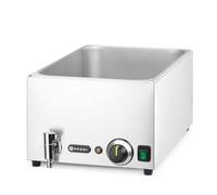 HENDI Bain Marie électrique, avec robinet de vidange, chauffe-plat buffet, température réglable 30°C à 85°C, 1 x GN 1/1, 2 x GN 1/2, 3 x GN 1/3, 19L, 230V, 1000W, 605x332x(H)242mm, acier inoxydable