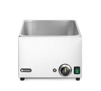 HENDI Bain Marie électrique, chauffe-plat buffet, température réglable 30°C à 85°C, 1 x GN 1/1, 2 x GN 1/2, 3 x GN 1/3, 19L, 230V, 1000W, 590x332x(H)242mm, acier inoxydable