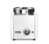 HENDI Bain-Marie électrique professionnel avec 1 marmite en acier inoxydable avec couvercle (1x4 L), Thermo-système, Chauffe-plats pour sauces et soupes 30-85 °C, 4 L, 220V/200W, 256x312x(H)298mm