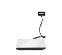 HENDI Balance de cuisine numérique, écran digital LCD, haute précision, max. 200 kg, 2 piles AAA de 1,5 V incluses, 298x248x(h)37 mm, acier inoxydable