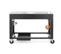 HENDI Barbecue à gaz "Inferno", 1 brûleur, surface de la grille: 1022x500mm, 10kW, 1260x580x(H)900mm, inox, noir