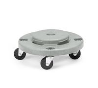HENDI Base, Support, Chariot Roulant avec Roulettes Pivotantes, Rond, Pour HENDI 691403 Poubelle Ronde, 400X(H)165 mm, Gris, Polypropylène
