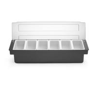 HENDI Boîte à ingrédients, 6 bacs, 480x150x(H)100mm