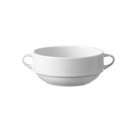 HENDI Bol à soupe Soucoupe 799390,bords renforcés,émaillage de qualité,haute résistance aux chocs et à l'usure,convient à micro-ondes et lave-vaisselle, 340ml, ø160mm,porcelaine blanche
