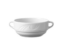 HENDI Bol à soupe Soucoupe 798904,bords renforcés,émaillage de qualité,haute résistance aux chocs et à l'usure,convient à micro-ondes et lave-vaisselle, 380ml, ø120mm,porcelaine blanche