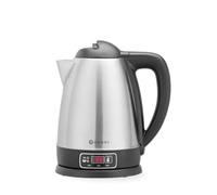 HENDI Bouilloire électrique, pour faire bouillir de l'eau, sans fil, base pivotante 360°, température réglable 40-100° C, 1,8 L, 230V, 1800 W, 225 x 168 x (H)288 mm, polypropylène, acier inoxydable