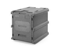 HENDI Caisse Isotherme Professionnelle pour le Transport d’Aliments Chauds et Froids, Conteneur Thermique avec Fermeture Frontale et 9 Glissières pour Bacs 600x400mm, Empilable, 540x700x(H)640mm, EPP